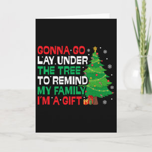 Tarjeta Me Voy a Acostar Debajo del Árbol Divertida Navida