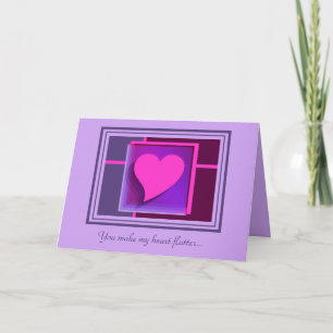 Tarjeta Me vuelves el corazón rosado, púrpura San Valentín