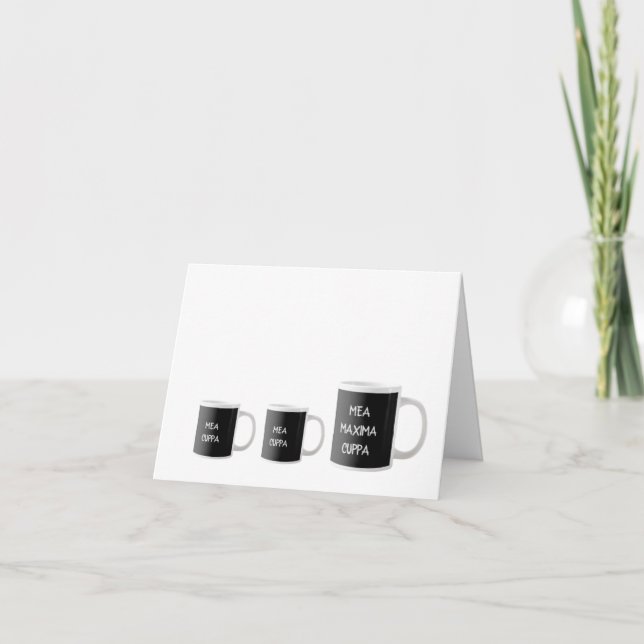 Tarjeta Mea Cuppa Funny Católico Tradicional Latino (Anverso)