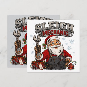 Tarjeta Mecánico de Trineo Divertido Navidad Santa