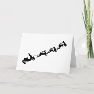 Tarjeta mecánico del club de scooter feliz navidad reno