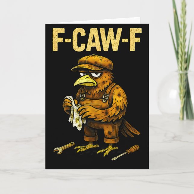 Tarjeta Mecánico Divertido F Caw F Cuervo Fcawf Mecánicos  (Anverso)