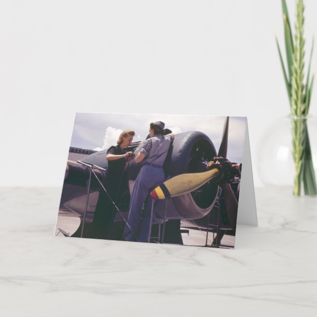 Tarjeta Mecánicos de la aviación de las mujeres WW2 (Anverso)