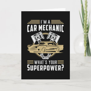 Tarjeta Mechanic Car Mechanpower Superpower Funny Gift Ide