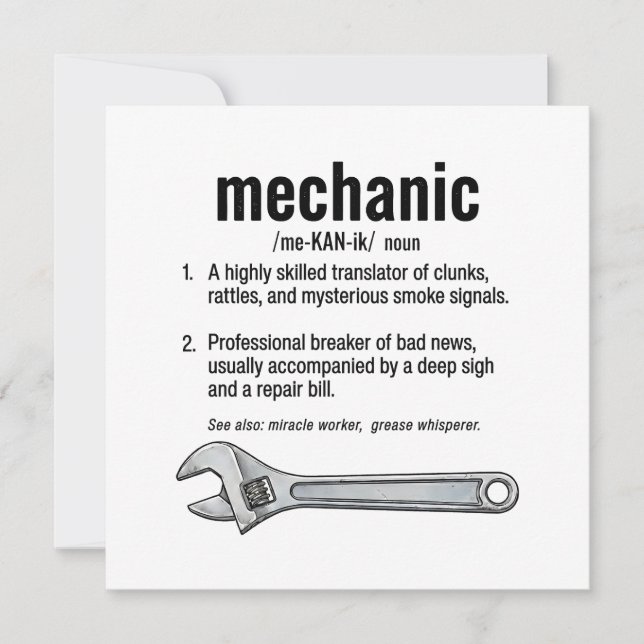 Tarjeta Mechanic Definition  (Anverso)