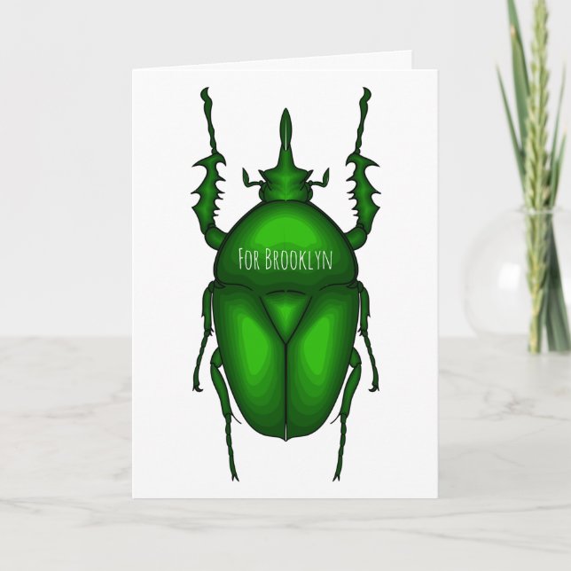 Tarjeta Mecynorhina torquata personalizado ilustracion (Anverso)