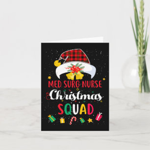 Tarjeta Med Surg Enfermera Navidad Equipo Gorro Santa Coin