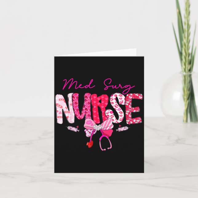 Tarjeta Med Surg Nurse Valentine's Day Stethoscope Coquett (Anverso)