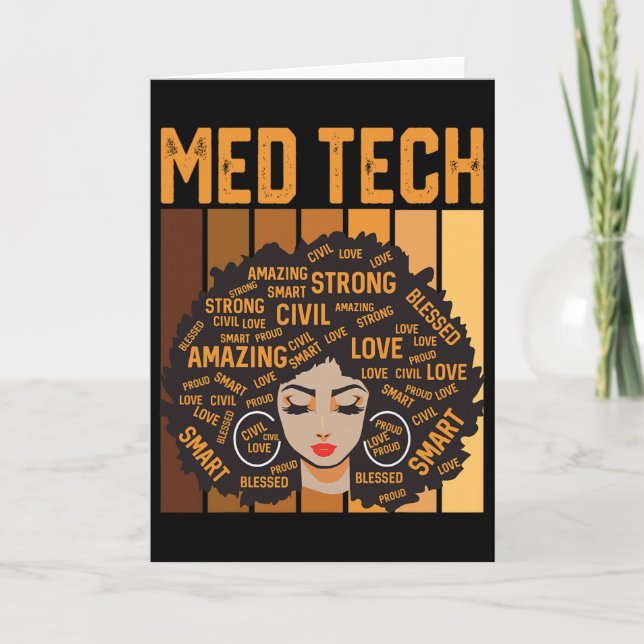 Tarjeta Med Tech Poderoso Mes de la Historia Negra Orgullo (Anverso)