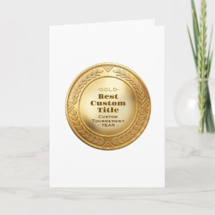 Tarjeta Medalla personalizada 3D realista editable de oro