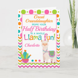 Tarjeta Media Cumpleaños Cte Llama 6 Meses
