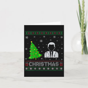 Tarjeta Médica mujer: Árbol de Navidad iluminando a Navida