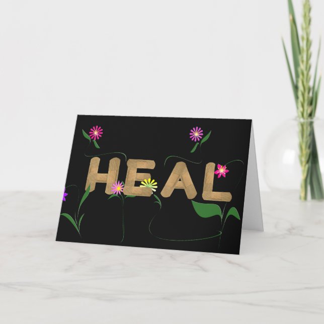 Tarjeta medical band aids with flowers (Anverso)