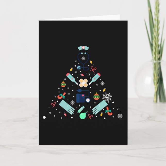 Tarjeta Medical Christmas Tree Gift, Doctors and Nurses (Anverso)