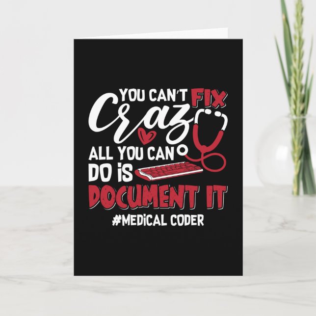 Tarjeta Medical Coder You Can't Fix Crazy ICD Coding Gift (Anverso)