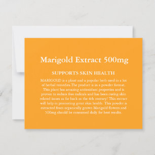 Tarjeta medicamentosa herbalista Marigold