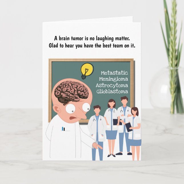 Tarjeta médicas de tumores cerebrales intercambian ideas e (Anverso)