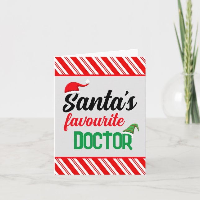 Tarjeta Médicas favoritos de Santa Navidades gorra elf (Anverso)