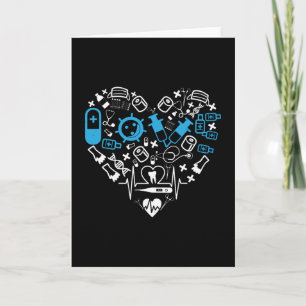 Tarjeta Medicina - Corazón De Equipo Médico