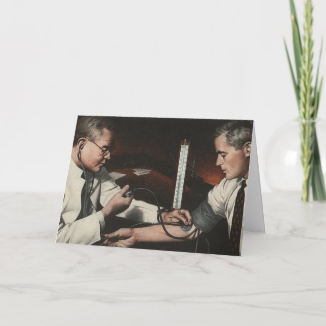 Tarjeta Medicina de cosecha, Médica que examina a un pacie (Anverso)