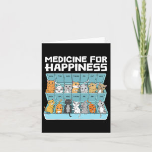 Tarjeta Medicina Para La Felicidad Gatos Regalo Para Hombr