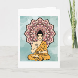 Tarjeta Medición Buda Mandala Retro