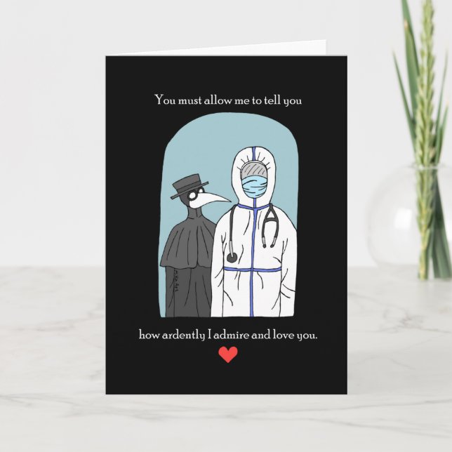 Tarjeta Médico de la peste con la médico de la COVID Jane  (Anverso)