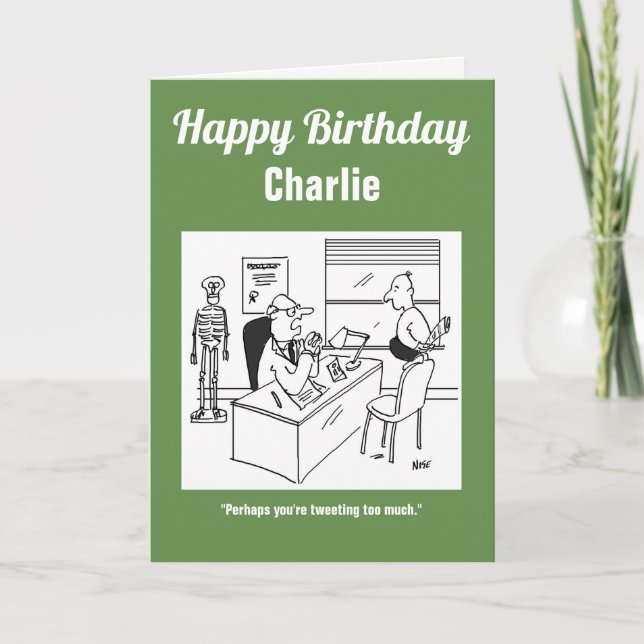 Tarjeta Médico dice que su paciente puede estar tuiteando  (Anverso)