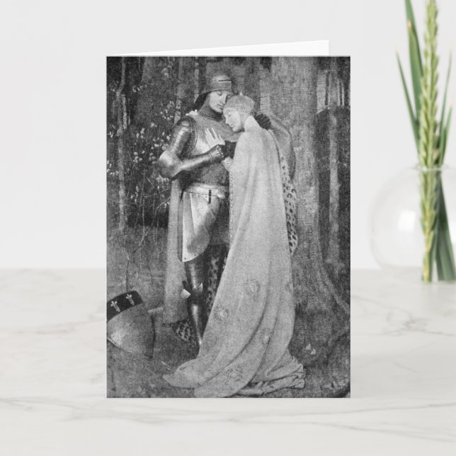 Tarjeta medieval del saludo/de nota de la edad (Anverso)