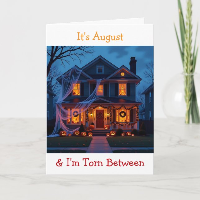 Tarjeta Medio Navidad de Halloween y Media | Humor de vaca (Anverso)