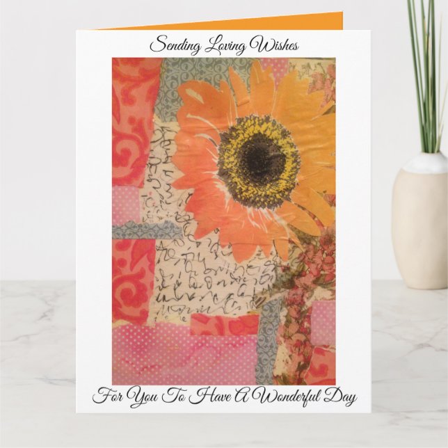 Tarjeta Medios mixtos de girasol (Anverso)