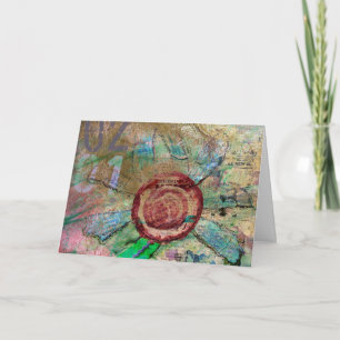 Tarjeta Medios mixtos y flores digitales, recuperarse pron