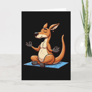 Tarjeta Meditación Canguro Postura de Yoga Relajante Anima