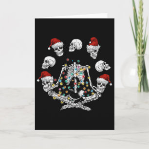 Tarjeta Meditación de Esqueleto Cráneo Yoga Navidad