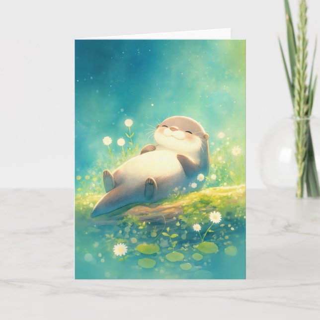Tarjeta Meditación Tranquila de Nutria (Anverso)