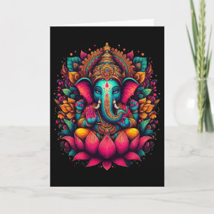 Tarjeta Meditación Yoga Ganesh Dios Hindú Namaste Tees Gan