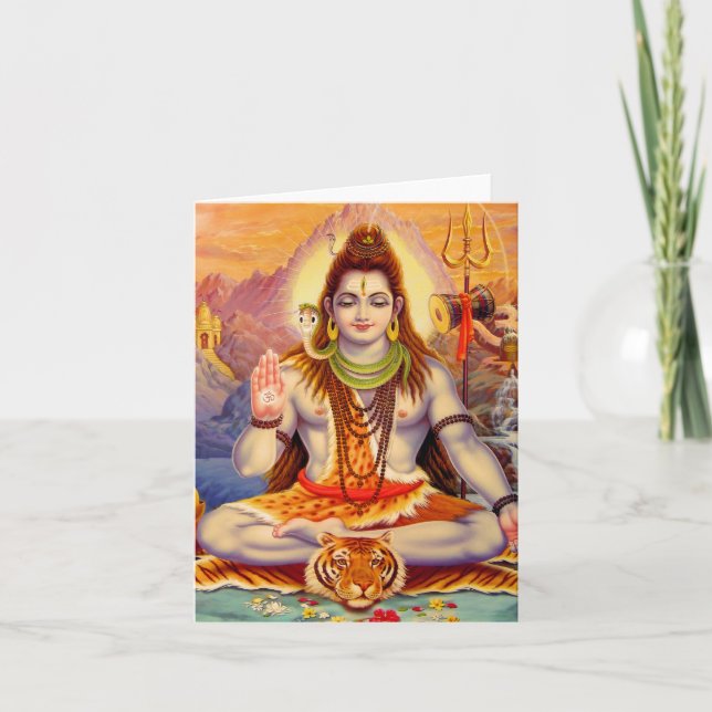 Tarjeta meditadora Lord Shiva (Anverso)