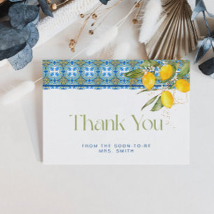 Tarjeta Mediterranean Tiles Despedida de Soltera Agradecim