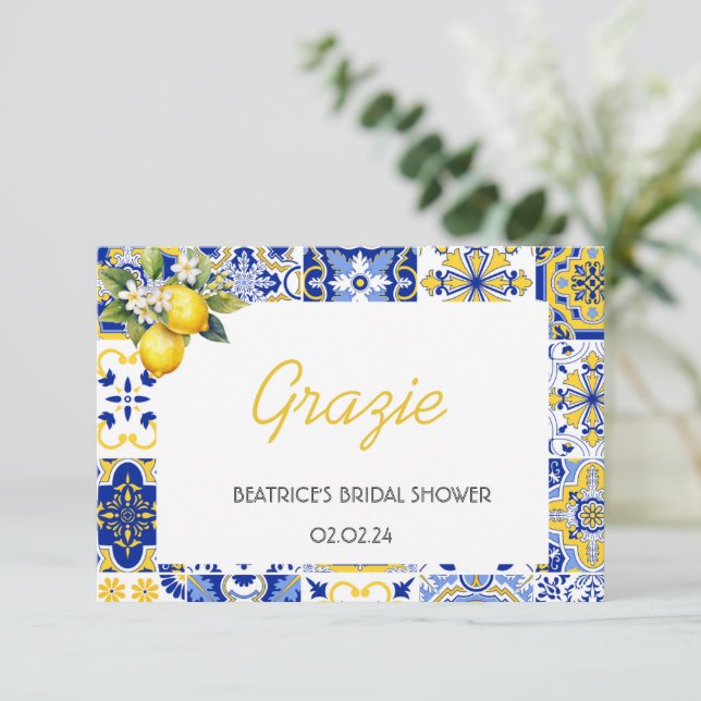 Tarjeta Mediterráneo que es más italiano gracias (Anverso de pie)