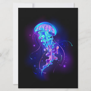 Tarjeta Medusa de gel vibrante y brillante