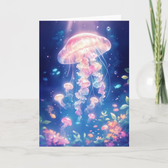 Tarjeta Medusa Fantasma Brillante del Océano (Anverso)