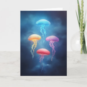 Tarjeta Medusas Coloridas Bailarinas