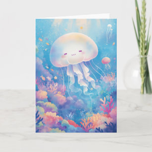 Tarjeta Medusas Flotantes en Mares de Polvo de Estrellas