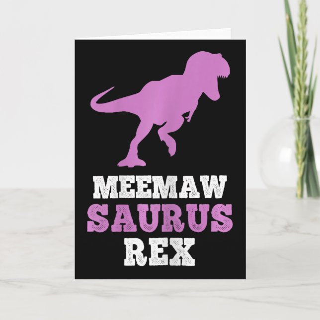 Tarjeta Meemaw-saurus Rex Dino Dinosaurio Meemawsaurus Div (Anverso)