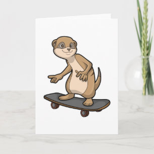 Tarjeta Meerkat como Skater con Skateboard