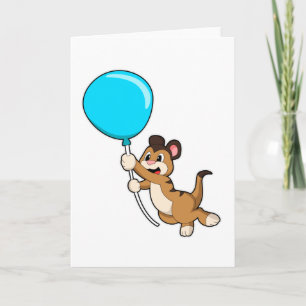 Tarjeta Meerkat con globo