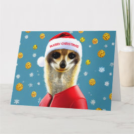 Tarjeta Meerkat Santa navidades
