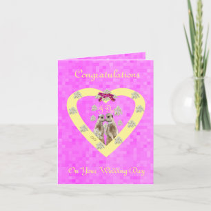 Tarjeta Meerkats en su día de boda, enhorabuena