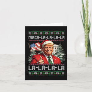 Tarjeta Mega La La La Navidades Santa Trump suéter feo X