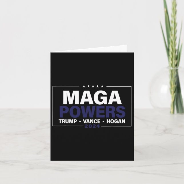 Tarjeta Mega Potencias Trump Vance Hogan 2024 Funny patrió (Anverso)